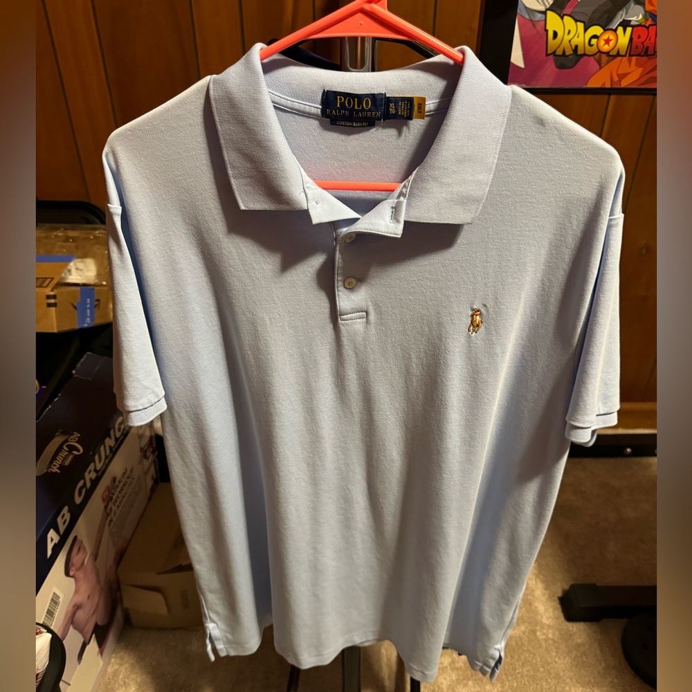 Polo Ralph Lauren Custom Slim Fit XL Light/Breathable Polo Baby Blue